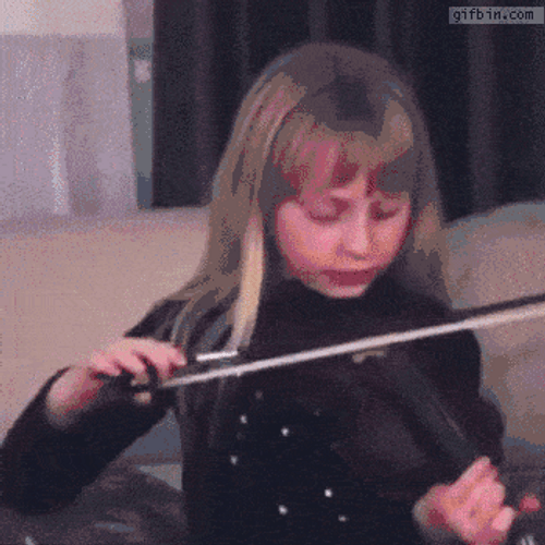 Playing Violin While String Break GIF