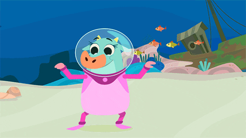 Playkids Character Dancing Underwater GIF