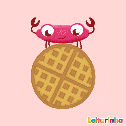 Playkids Pink Crabs Eating Some Waffle GIF