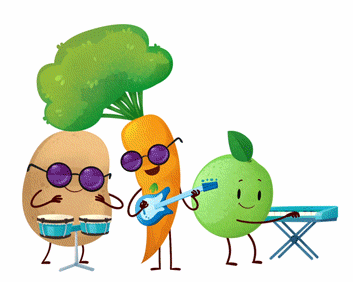 Playkids Vegetables Musical Band GIF