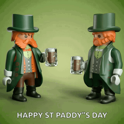 Playmobil Leprechauns Toasting With Mugs St Paddy's Day