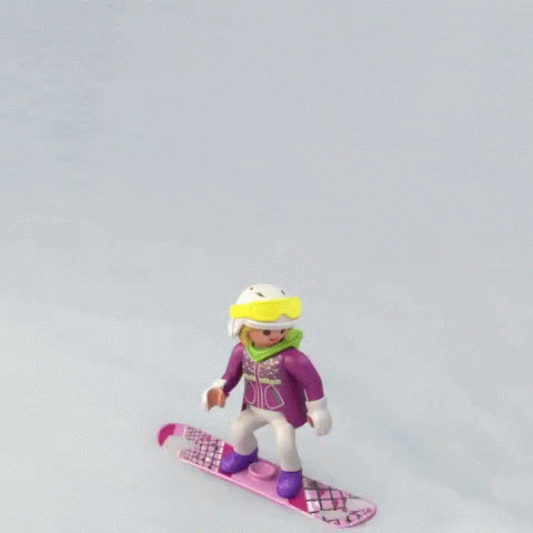 Playmobil Snowboarding Flip Trick GIF