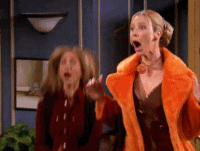 Please Clap Phoebe And Rachel Cheering Friends GIF
