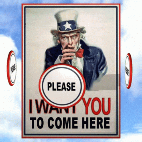 Please Come Here Sign With Uncle Sam