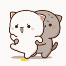 Please Dont Go Animated Cat Couple GIF