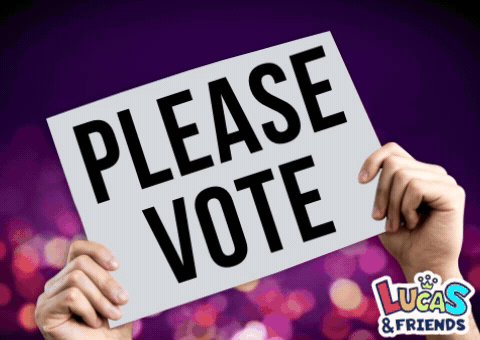 Please Vote Hand Placard GIF