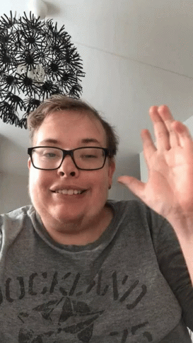 Plus Sized Woman Waving Suh Dude GIF