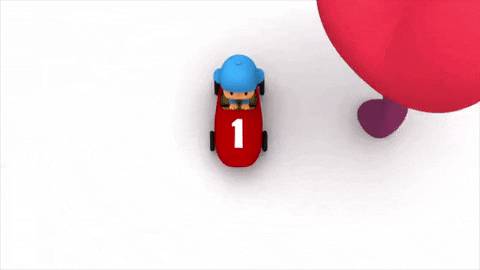 Pocoyo Red Race Car GIF