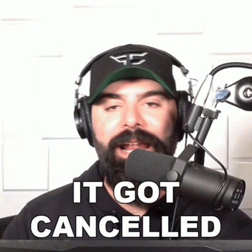Podcaster Announcing It Got Cancelled GIF