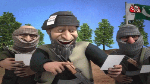 Point And Laugh Pakistani Soldiers Cartoon GIF