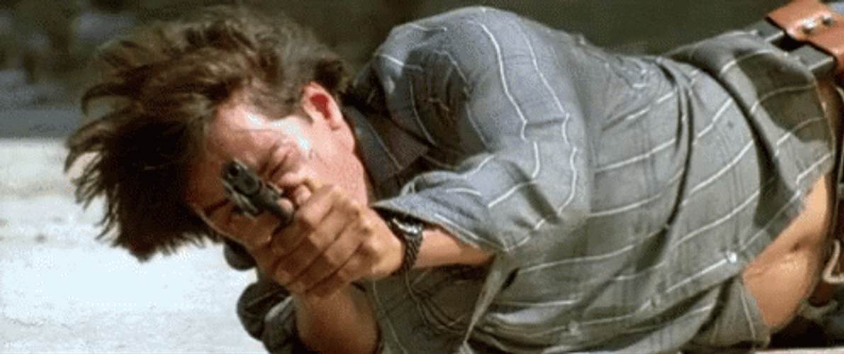 Point Break Keanu Reeves Gun GIF