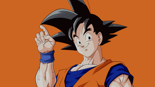 Pointing Hands And Smiling Goku Meme GIF