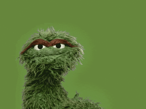 Pointing Up Oscar The Grouch Look Up GIF