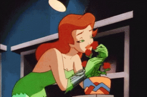 Poison Ivy Kissing The Rose GIF