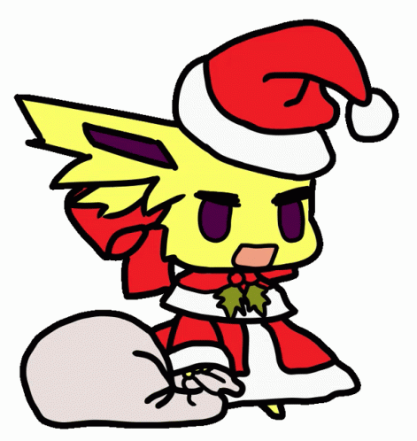 Pokemon Christmas Jolteon Art Spinning GIF