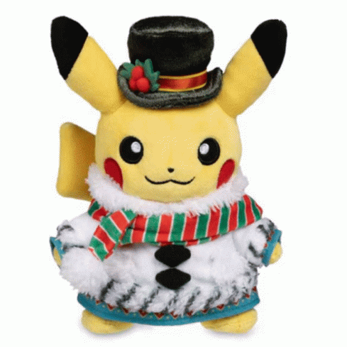 Pokemon Christmas Pikachu Adorable Costume Spinning GIF