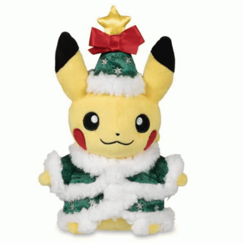 Pokemon Christmas Pikachu Costume Spinning GIF