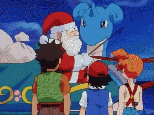 Pokemon Christmas Santa Claus Gift Giving GIF
