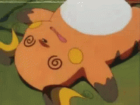 Pokemon Dizzy Raichu Lying On The Floor GIF