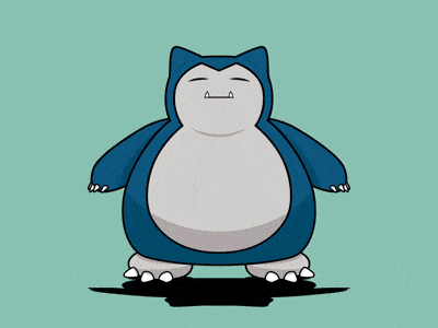 Pokemon Funny Snorlax Scratching Belly Yawning GIF