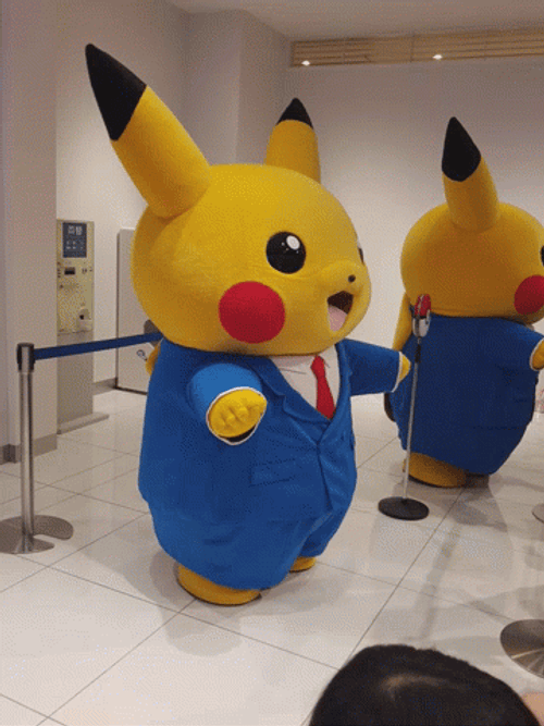 Pokemon Giant Cute Pikachu Mascot Dancing GIF