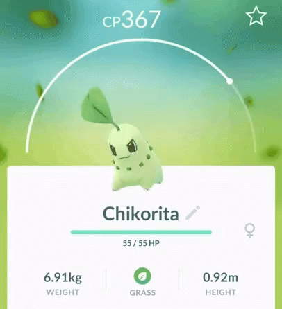 Pokemon Go Chikorita Screenshot