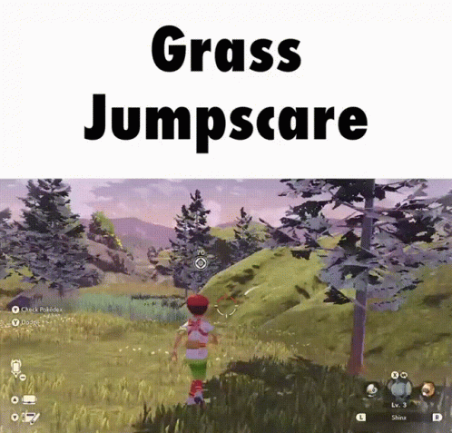 Pokemon Grass Jumpscare Gameplay Meme GIF