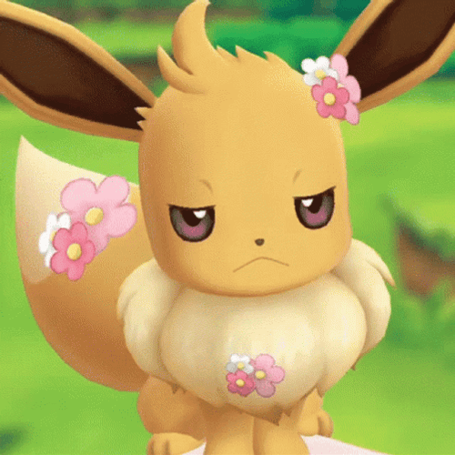 Pokemon Let’s Go Eevee Video Game Flowers GIF