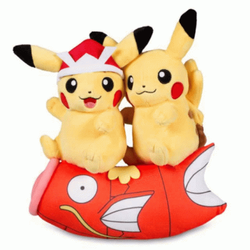 Pokemon Magikarp And Two Pikachu Spinning GIF