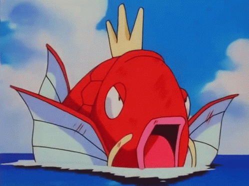 Pokemon Magikarp Evolving Into Gyarados GIF