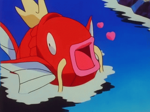Pokemon Magikarp Exhaling Hearts GIF