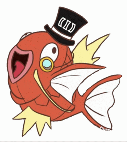 Pokemon Magikarp With A Hat And Eyeglass GIF