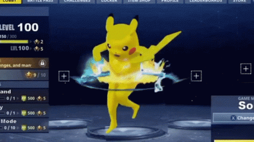 Pokemon Pikachu Default Fornite Dance Emote GIF