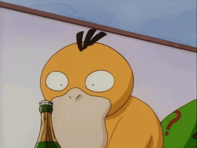 Pokemon Psyduck Unopened Wine GIF