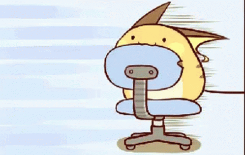Pokemon Raichu On Moving Chair GIF