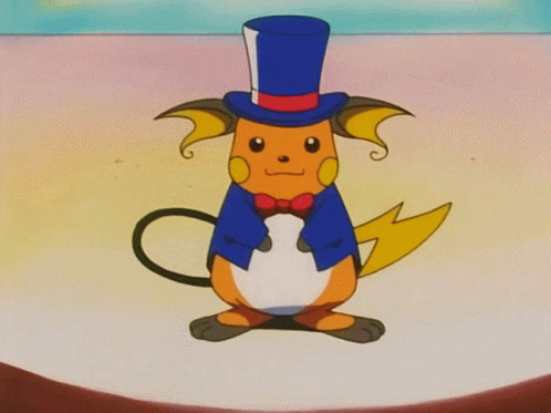 Pokemon Raichu Wearing Magician Costume GIF