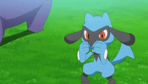 Pokemon Riolu Punching Air GIF