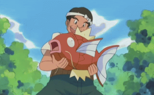 Pokemon Salesman Holding Magikarp GIF