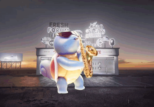 Pokemon Squirtle Playing Music Meme GIF