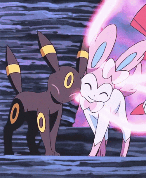 Pokemon Sylveon Umbreon Cute Cheeks GIF