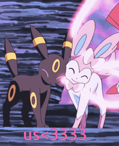 Pokemon Umbreon Sylveon Love Us GIF