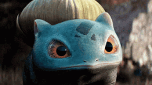 Pokemon With Mushroom On Head Looking At Camera GIF