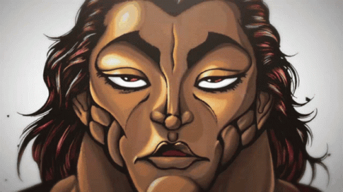 Poker Face Baki Hanma Blinking GIF