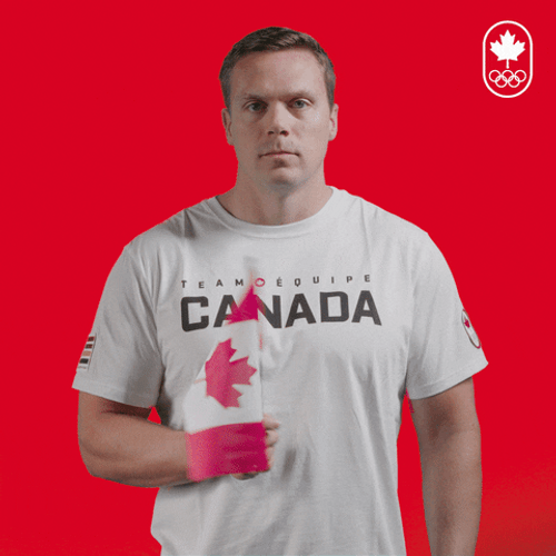 Poker Face Waving Canadian Flag GIF 