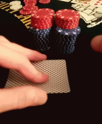 Poker Game Peeking On Card Close Up GIF