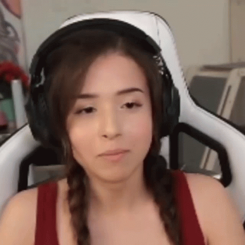 Pokimane A Bit Shy Mouth Covered GIF