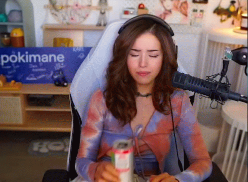 Pokimane Checking Her Blouse GIF
