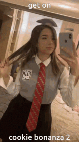 Pokimane School Girl Outfit GIF