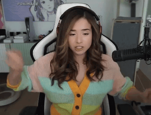 Pokimane Showing Shaking Hands GIF