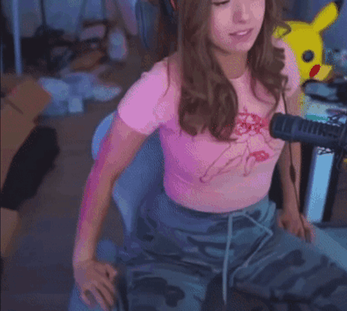 Pokimane Trying To Get Up GIF